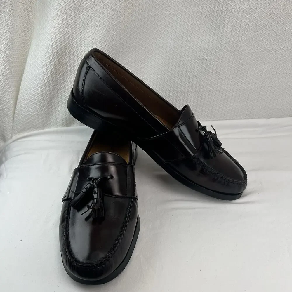 Cole Haan Men’s 9.5M Burgundy Tassel Loafers Leather Dress Shoes Made in India